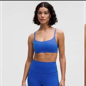 Lululemon Wunder Train Strappy Racer Bra Light Support A/B Cup in Cerulean Blue